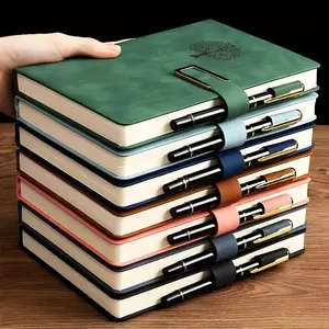 Vintage A5 Leather Bound Notebook with Personalized Soft Cover, 1 Count Business Meeting Notebook, Office Stationery & Supplies, Men Book Gifts, Vintage Leather Journal