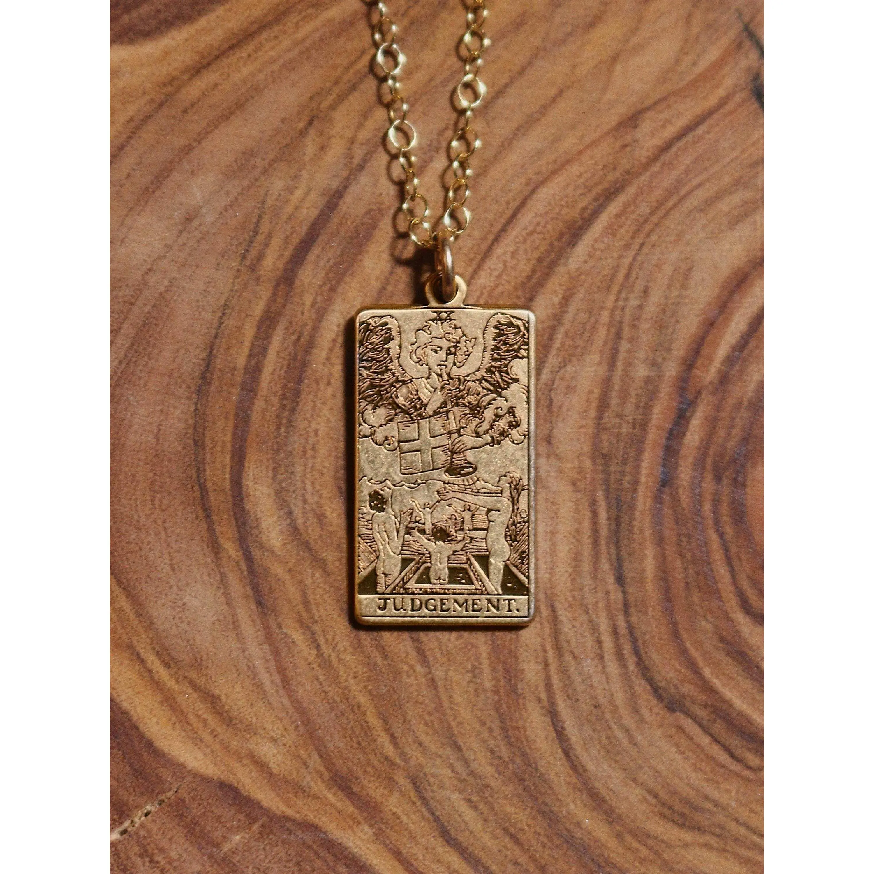 Judgement Tarot Card Necklace - Gold Filled