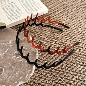 Women's Leopard Print Hairband, Elegant High-End Style, Stainless Steel Material, Anti-Slip Design, Perfect Gift for Women, Zigzag Headband