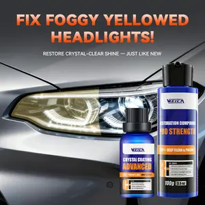 Car Headlight Refurbish Agent, Professional Car Headlight Cleaning Tool,  Car headlight restoration polish kit , Enhanced Clarity and Visibility