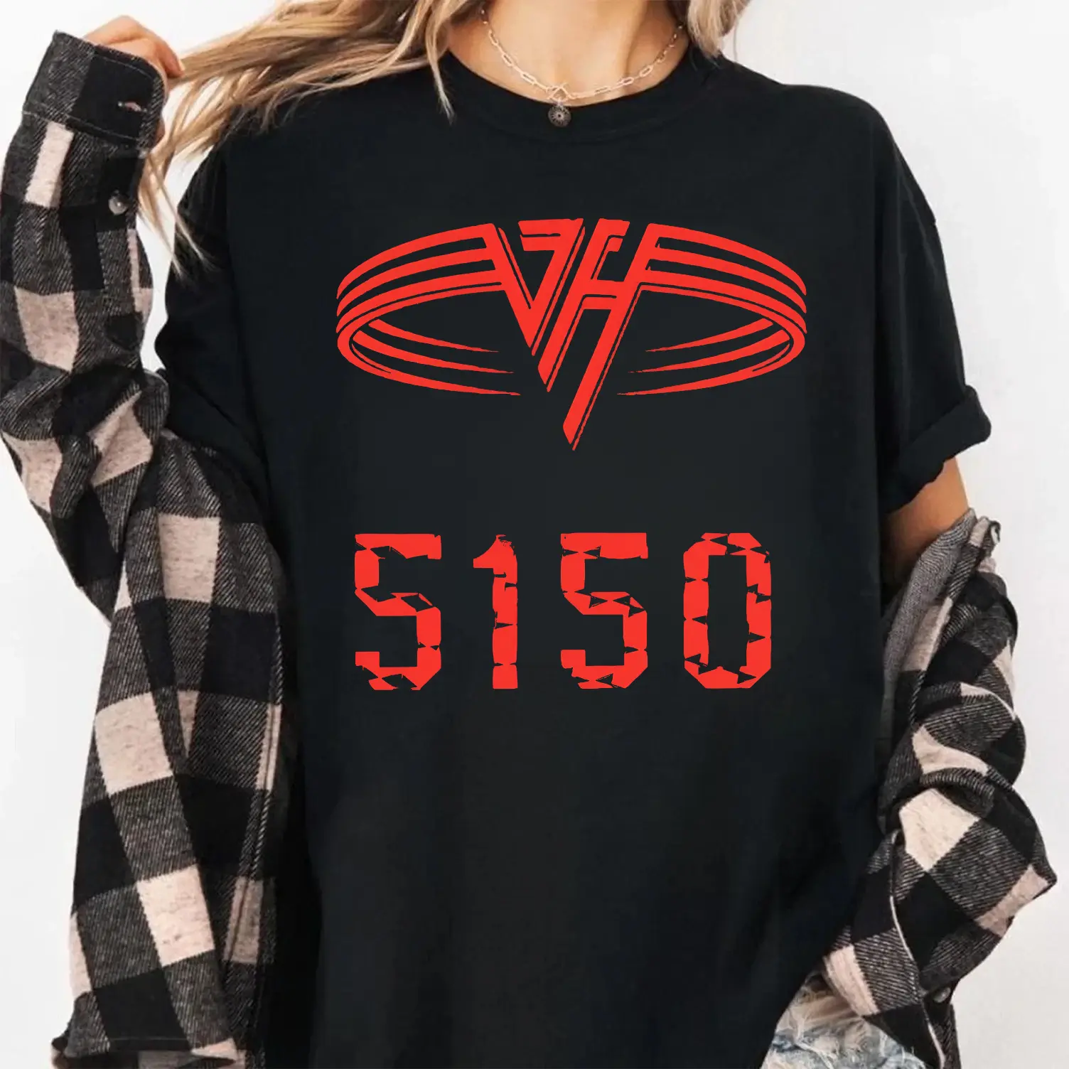 [SALE UP TO 30%] Van Halen Logo 5150 Rock Black Unisex T-shirt Size S-5XL, Unisex Shirt Made Using 100% US Cotton, Design & Printed In The USA