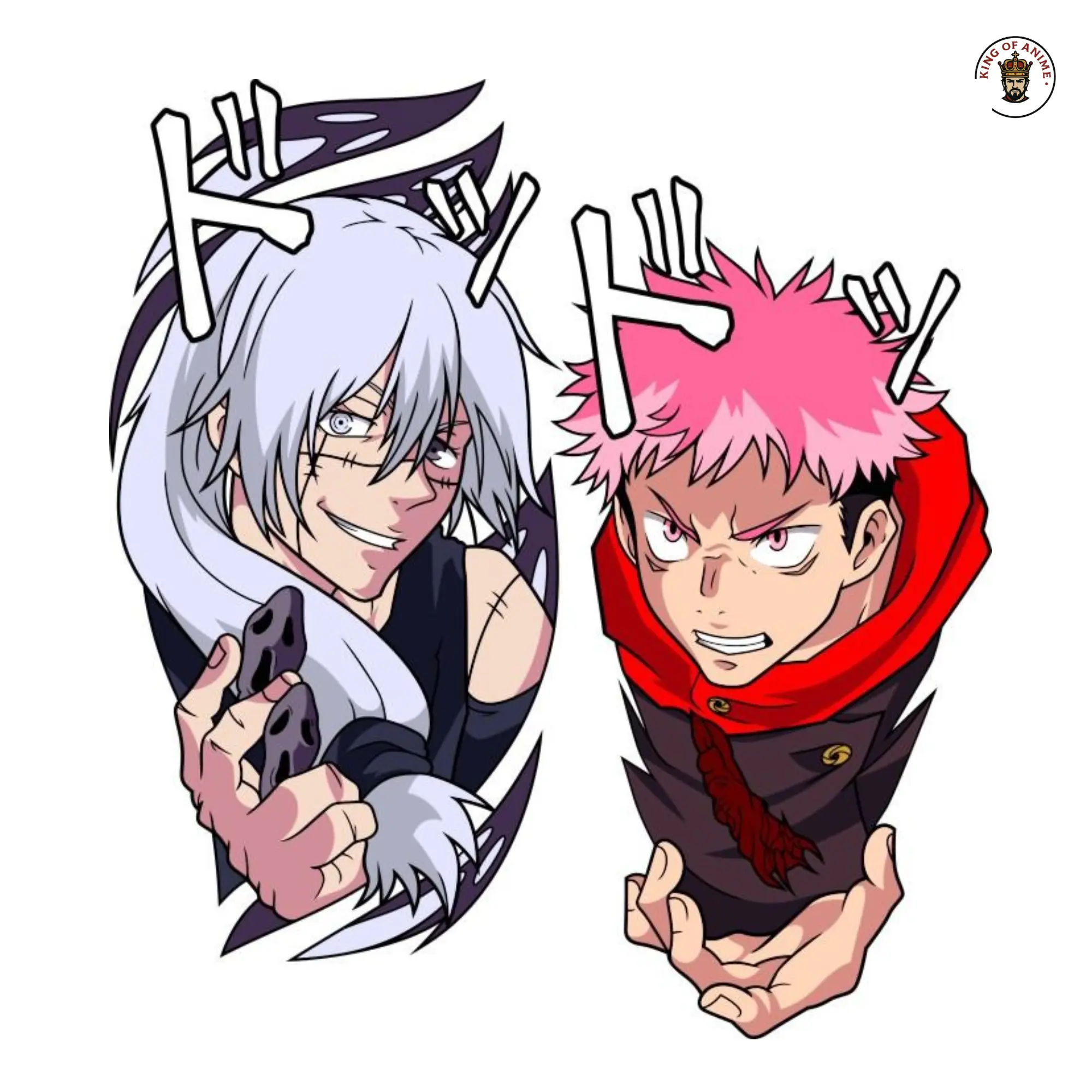 Mahito vs Itadori Yuji Sticker, Vinyl Sticker, Jujutsu Kaisen Chibi Fanart, Cursed Spirit vs Sorcerer, Laptop Decor, Anime Battle Art
