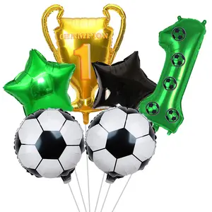 Soccer Balloons 1-9th Birthday Decor for Boy Soccer Ball Trophy Balloon Number Balloon Football Party Soccer Theme Party Favors