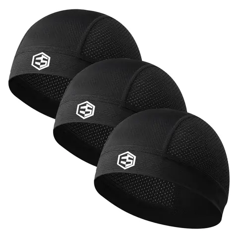 3Pcs Breathable Mesh Skull Caps for Men Women, Quick Dry Lightweight Sweat Helmet Liner Beanie, Hair Cooling Cap