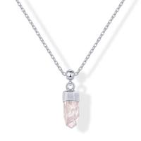 Rose Quartz Crystal - White Gold