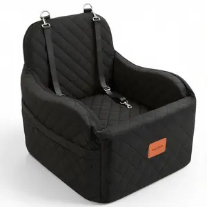 Lealchum Dog Car Seat 35Lbs, 6" Cushion, Safe 3-Strap System, Fits Front/Back Seat, Washable & Portable – Includes Vacuum Packaging (Black/Brown, Medium）Elevatrcollar Bells with Keyrings Pet Accessories Halloween Ghost Cool Canes
