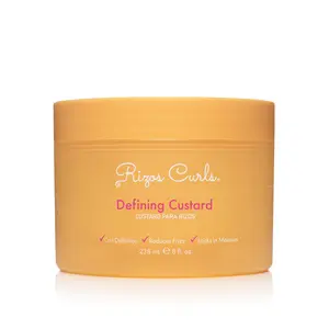 Rizos Curls Curl Custard - 2-in-1 Cream & Gel for Enhanced Curl Definition, Frizz Control, & Shine - 8 fl oz - Vegan, Cruelty-Free, No Silicones - Lemon Rizos Curls Curl Custard - 2-in-1 Cream & Gel for Enhanced Curl Definition, Frizz Control, & Shine - 8 fl oz - Vegan, Cruelty-Free, No Silicones - Lemon