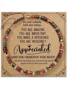 Inspirational Gifts Bracelets for Women Healing Natural Stone Bracelets Get Well Soon Gifts for Women Best Friends Sister Girls Life is Tough But So are You Bracelet with Encouraging Verses Beaded Bracelets #Fashionweek#Fallfreshness