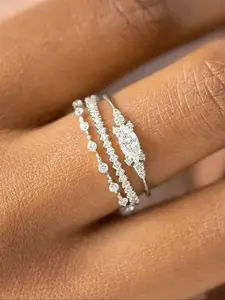 Fashion Rhinestone Decorated Ring, Elegant Promise Ring for Women, Casual Engagement Ring for Party, Bridal Rings, Daily Clothing Decor, Trendy All-match & Exquisite Jewelry for Birthday Gift