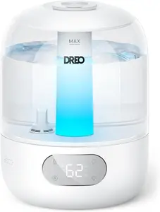 Dreo Humidifiers for Bedroom 3L Top Fill 30H Quiet Runtime Cool Mist Ultrasonic Humidifier with Humidity Sensor Night Light for Home Baby Nursery Plants New Edition