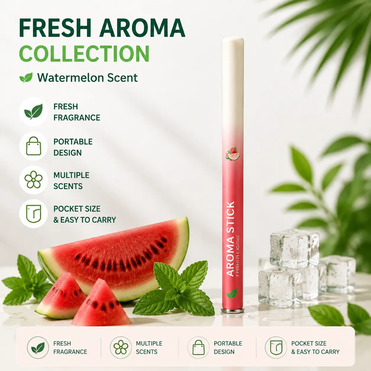 Mini Aroma Inhaler Stick, Portable Essential Oil Diffuser, Natural Herbal Scent, Pocket Size Fresh Fragrance Stick for Everyday Use
