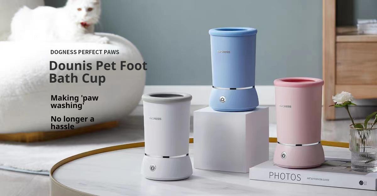 Automatic Electric Pet Paw Cleaner, Rechargeable Dog Cat Foot Washer Cup with Soft Silicone Brushes, Portable Muddy Paw Cleaner for Dogs Cats Grooming