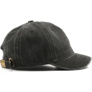 Short Brim  Baseball Cap Adjustable Unstructured Washed Distressed Cotton Blank Dad Hat for Men & Women