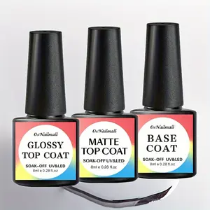 Long-Lasting Glossy Gel Nail Polish Base Coat Set, No Wipe Formula, Transparent Top Coat, Perfect Nail Effect, Easy Application, Polishes Enhances Shine, UV Nail Gel, Manicure, Gel Nail Art