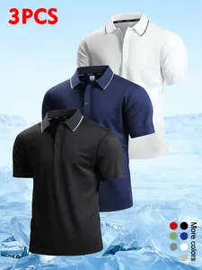 3-Pack Men's Polo Shirts – Soft Breathable Cotton, Comfortable Short Sleeve Casual Fit, Classic Collared Polo Shirts for Work, Golf, Travel & Everyday Wear Menswear Top Top Shortsleeve Top Top Top