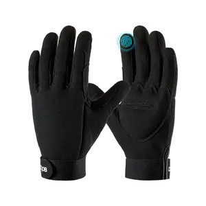 COOLJOB Thorn Proof Garden Gloves with Palm Cushion for Men, Rose Pruning Work Gloves with Touchscreen Fingers  (Black)
