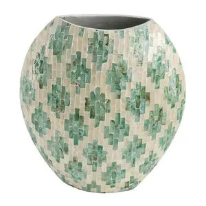Barbara King 14" Mother-of-Pearl Decorative Vase