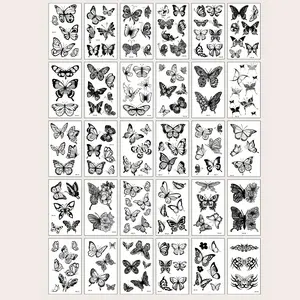 30 Creative Butterfly Temporary Tattoo Stickers, Sticker Tattoos, Temporary Fake Tattoo, Tattoo Art, Waterproof, Unisex, Suitable for Arms, Face, Fingers, Neck, Any Desired Location