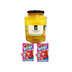 Viral Pineapple Spears With Koolaid Strawberry Drink Mix - 1 Jar of Pineapple Spears and 2 Koolaid Packs