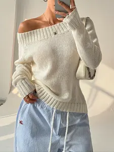 New Women's Autumn Winter Sweater, Casual Long Sleeve Round Neck Knit Top, Ladies Fashion Pullover for Fall & Winter Seasons