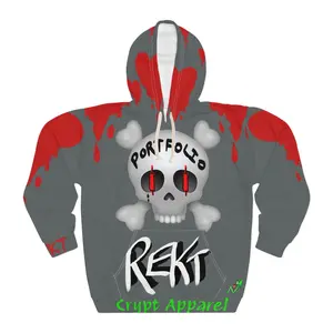 Crypto Rekt Portfolio Hoodie | Crypt Apparel All-Over Print Day Trading Graphic