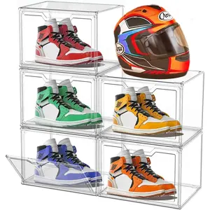Clear Shoe Boxes - 360? Transparent Stackable Sneaker Storage & Organizer Box, Professional Shoe Display Case & Multipurpose Storage Bin for Closet (5pcs)