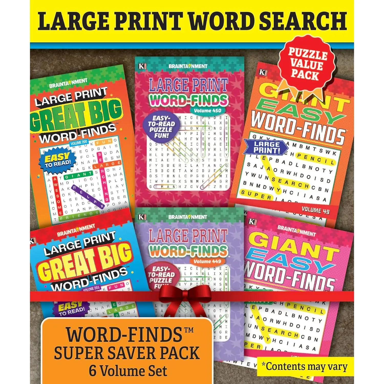 KAPPA Super Saver LARGE PRINT Word Search Puzzle Pack - (Pack of 6) Full Size Books - Paperback
