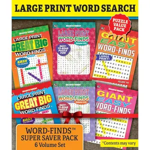KAPPA Super Saver LARGE PRINT Word Search Puzzle Pack - (Pack of 6) Full Size Books - Paperback