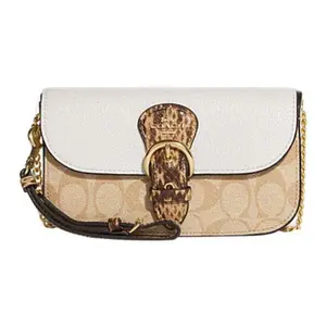 COACH Kleo 19 Crossbody Handbag for Women – Vintage Color-Block Leather Bag in Classic Off-White and Monogram