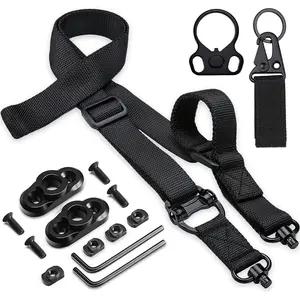 Rifle Sling 2 Point Sling Quick Adjust with QD Sling Swivels, 2 PCS QD Sling Mount, Rifle Straps with Fast Adjust Thumb Loop