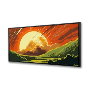 Pictorem C1FC2448P783KO 24 x 48 in. Last Days - Orange Framed Canvas Wall Art for Home Decor