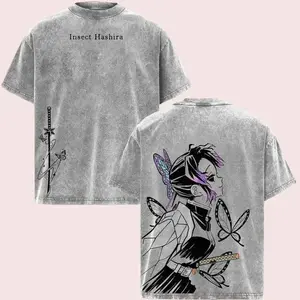 Shinobu Kocho Infinity Castle Demon Slayer KNY Oversized Vintage Washed Tee, Animecore Streetwear Top, Graphic Manga Shirt, Unisex Casual Outfit, Dark Aesthetic Menswear P8V 08B