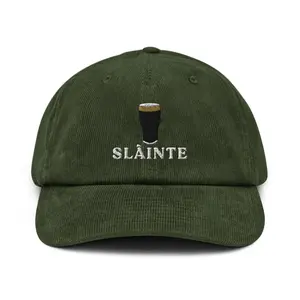 Slainte Pint Hat, Adjustable Beer Stout Drinker Embroidery Cap, Corduroy Hat Cap Ireland Guinness Toucan Drunkard Gift Beer Wine Lover Pint Hat
