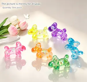 1PC/6PC Soft Squishy Sequin Little Dog Stress Balls for Girls and Boys, Cute Animal Squeeze Sensory Toys, Stretch and Squeeze Sugar Ball Sequin Little Dog Squishy Toys for Kids, Party Favors, Easter Basket Stuffers
