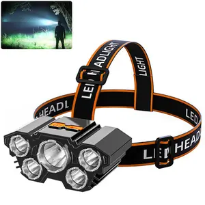 150000 lumen rechargeable headlamp-60H long battery life detachable, 5 modes super bright 50W bulb IP68 waterproof 90 ° adjustable sensor headlight for outdoor camping fishing running hunting Tactical Flashlight
