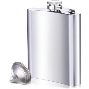 7 Oz Hip Flask for Liquor Stainless Steel Leak-proof Flask with Funnel for Party Wedding Camping Hiking Gift Outdoor Activities (1 Pack)