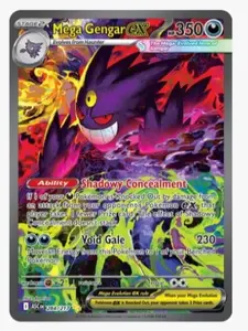 Mega Gengar Ex, Raw single card, Ascended Heroes Pokemon