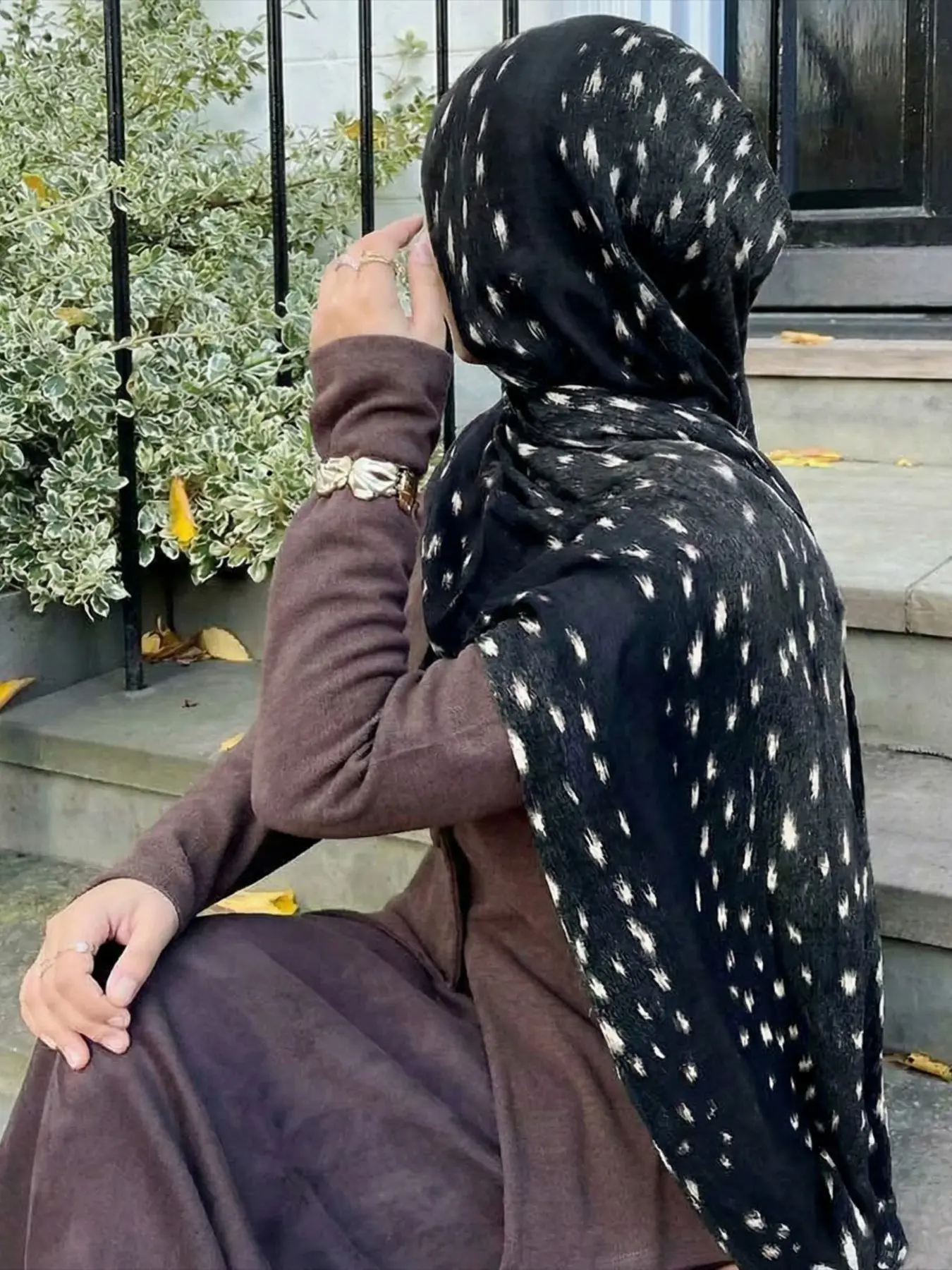 Boho Style Deer Print Polyester Hijab Scarf, 80x180cm Summer Beach Wrap, Multifunctional Fashion Accessory for Daily Wear