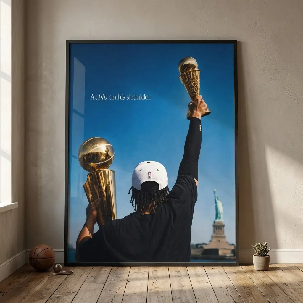 Jalen Brunson New York Knicks Celebration A Chip On His Shoulder Poster