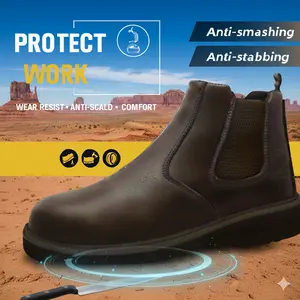 Durable and Breathable Mens Steel Toe Work Shoes Smash Proof Puncture Proof Non Slip Heavy Duty Performance Safety Footwear for Industrial Construction