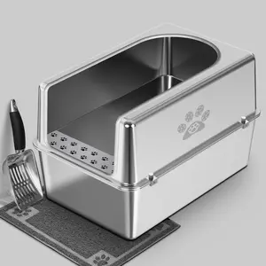 Cat Litter Box - Metal half enclosure