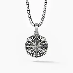 Voyager, Silver Compass Pendant