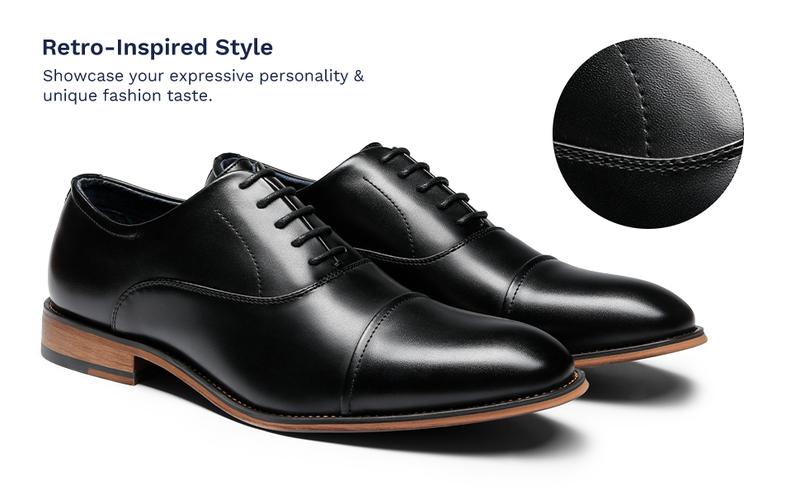 Bruno Marc [LOUIS_2] Men's Oxford Shoes in Brown with Lace-Up Closure, Comfortable Footwear for Walking