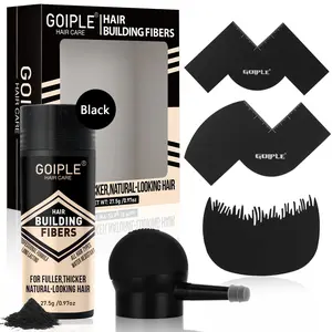 Men's Hair Building Fibers Set -Instant Hair Thickening Powder Natural Haircare Styling for Fuller Looking Hair Fathersdaygift (Black) Love At First Find