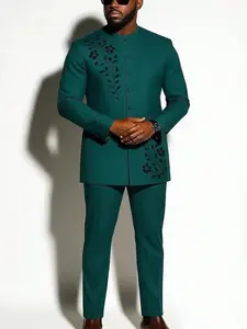 Hot New African Men's Set, Top and Long Pants 2-Piece Suit, Trendy Male Clothing, Comfortable and Stylish, Perfect for Daily Wear