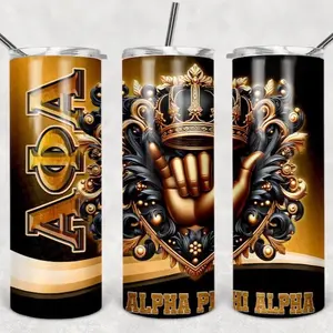 Black & Gold Fraternity 20oz Stainless steel tumbler
