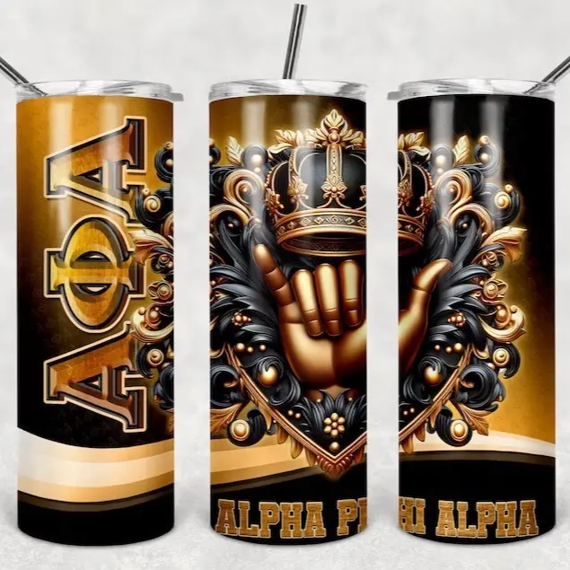 Black & Gold Fraternity 20oz Stainless steel tumbler Black & Gold Fraternity 20oz Stainless steel tumbler