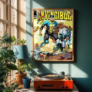 Invincible Comic Cover Poster, Superhero Comic Wall Art Print, Invincible Series for Home Decor Poster
