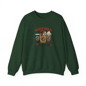 7 Brew Coffee Crewneck Sweatshirt - Shirt, Coffee Lover Gift, Iced Coffee Graphic Pullover, Trendy Café Sweater