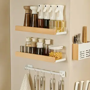 Wooden Wall Mounted Storage Rack No Drilling Required